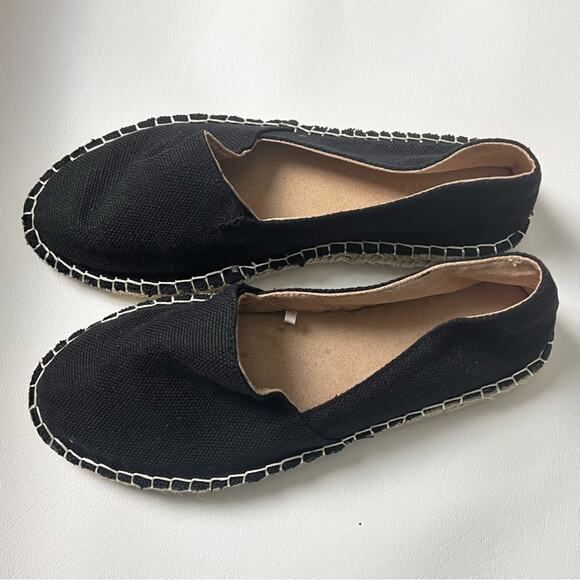 Old Navy Womens Black Canvas Espadrille Flats for Women Sz 6.5 - Picture 2 of 8